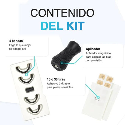 Contenido del kit de tiras nasales magnéticas